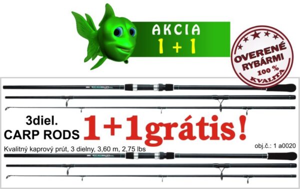 Akcia 1 + 1 kaprové 3 dielne prúty 3