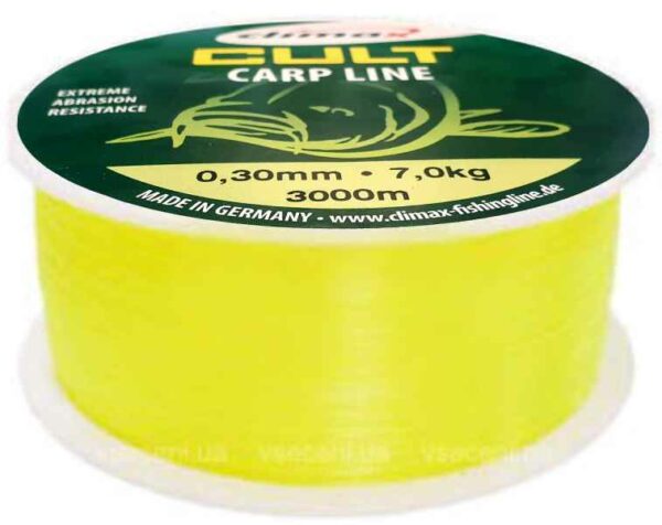 Climax silon CULT Carpline fluo-žltý 3000m Priemer: 0
