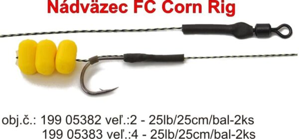 FC Corn Rig nadväzec 25lb /25 cm / 2 pcs / Weedy green veľkosť 2