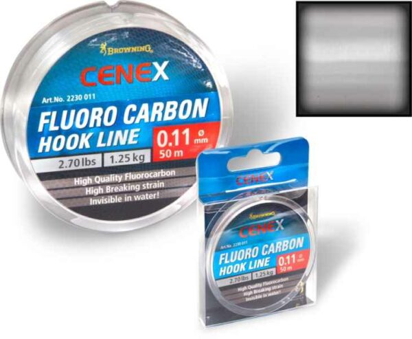 Feeder fluorocarbon Cenex Hook line - priehladný 50m 0