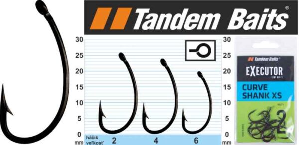 Háčik Executor Carp Curve Shank XS Tandem Baits 10ks veľkosť: 6