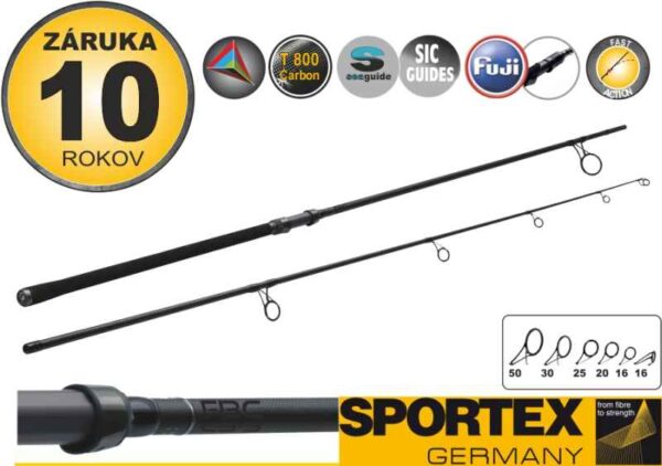 Kaprárske prúty SPORTEX FBC CS-3 Carp 2-diel 366cm / 3