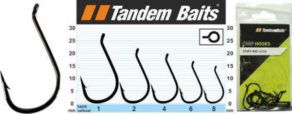 Kaprové rybárske háčiky Stiff Rig Tandem Baits 10ks veľkosť 6