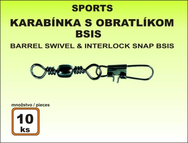 Karabínka s obratlíkom BSIS - 10ks v balení veľkosť 20 / 6kg