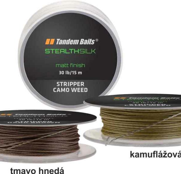 Nadväzcová šnúra Tandem Baits Stealth Silk Stripper 15m farba: tmavo hnedá nosnosť 30lb