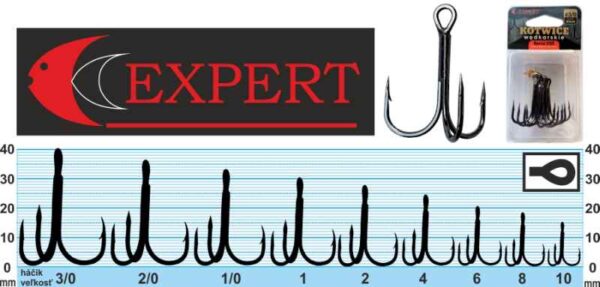 Trojháčik s protihrotom Expert 1215 čierny Veľkosť: č. 10 Balenie: 7ks