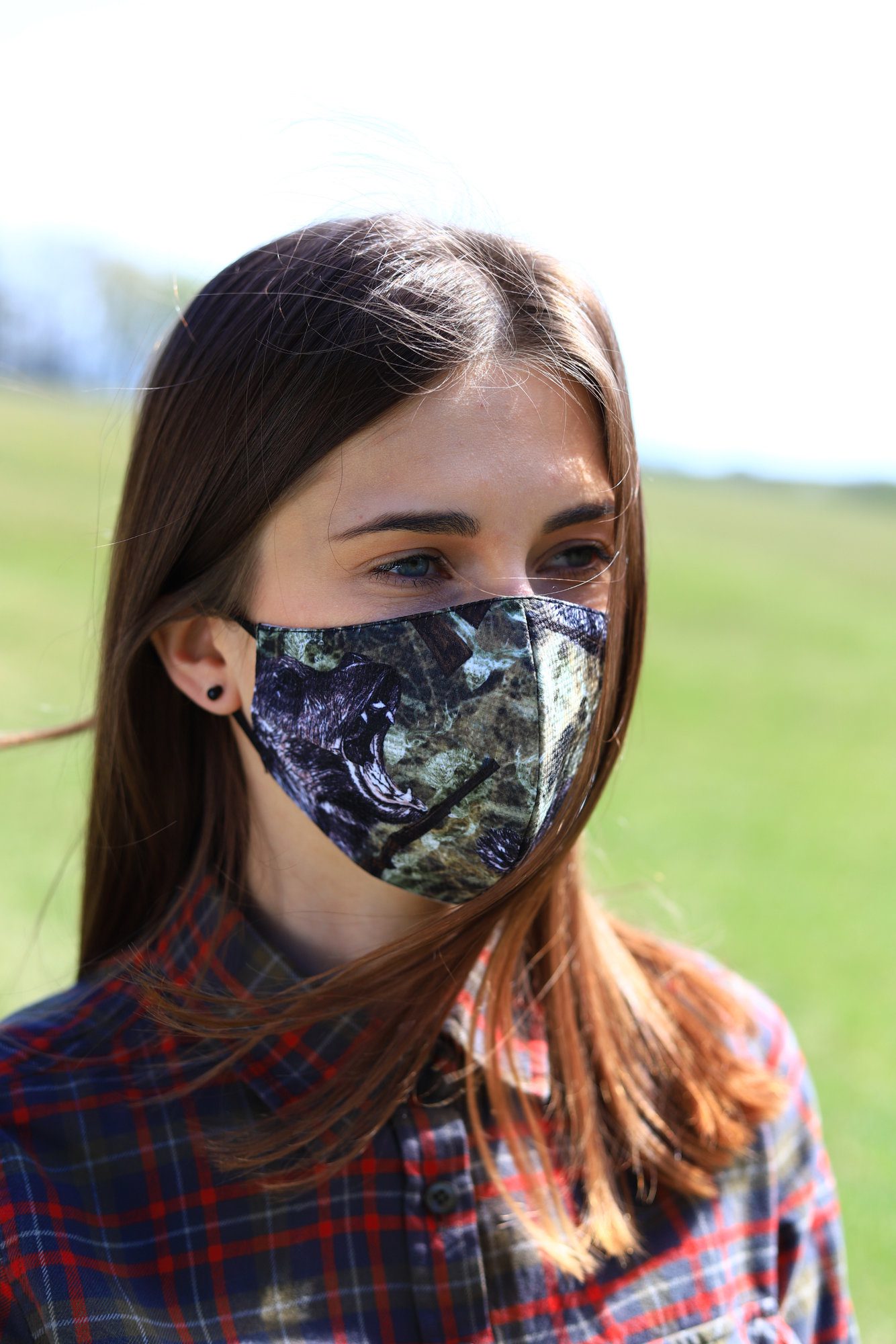 TETRAO bavlnená ochranná maska na tvár - medveď 1 ks